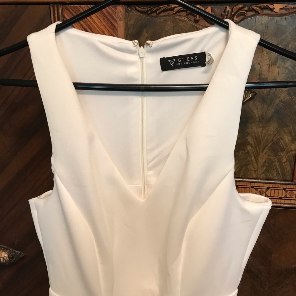Guess White Sleeveless Tie Dress